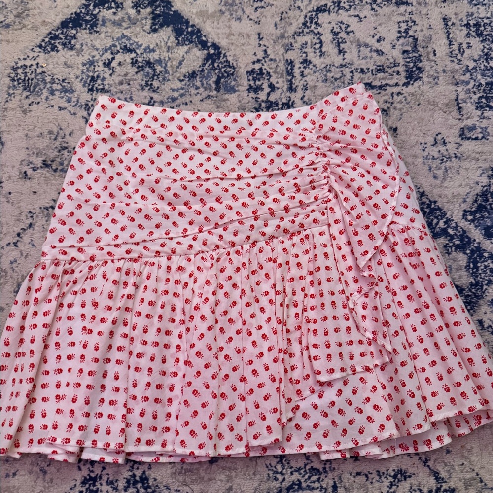 Pink Bubble Mini Skirt with Ruched Ruffles